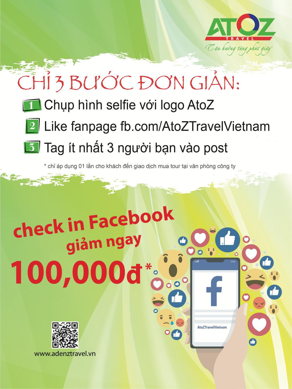 Check-in liền tay, rinh ngay ưu đãi trị giá 100.000đ!