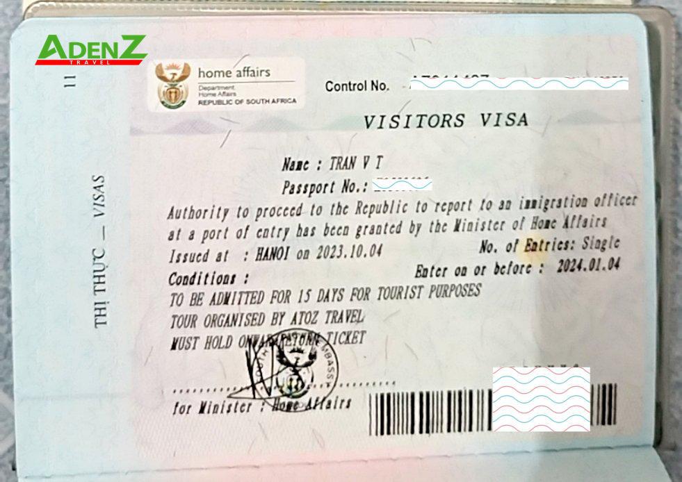 Visa Nam Phi 2023